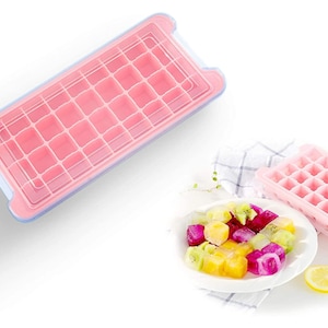 36 grid Ice Cube Trays With Lids, Food Grade Silicones With Cold Heated Ice Cube Mold.，With Splash-Proof Removable Cover