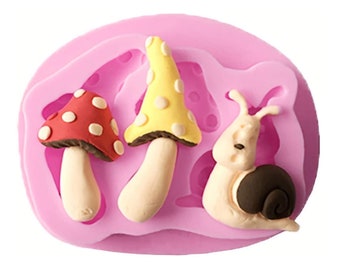 Mushroom Snail Silicone Mold: Food-Safe Cake Decor, Candy, Chocolate Making