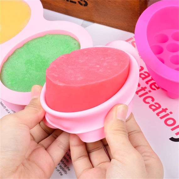  2 Pack 3D Silicone Massage Bar Soap Molds, 4 Cavities