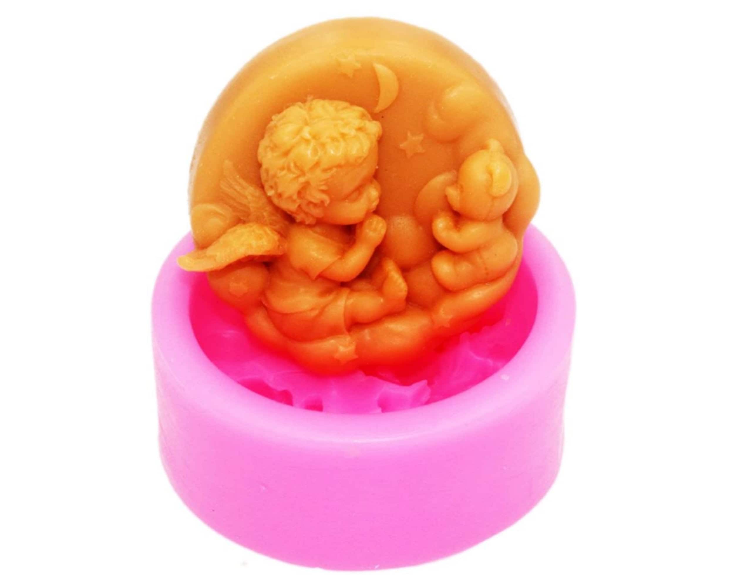Engel babyzeepvorm: beer, ster en maan - DIY Cake Round Soaps Tool
