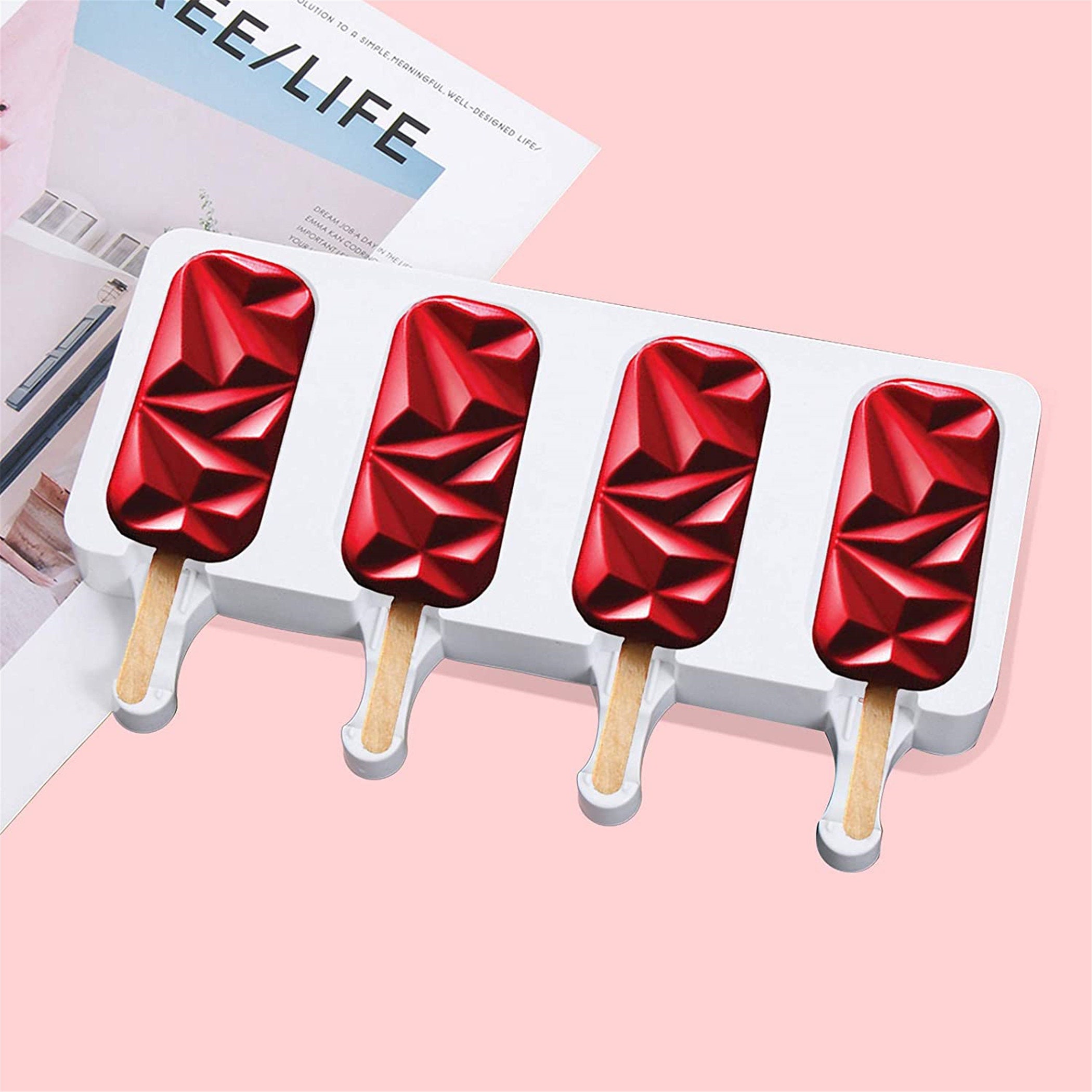 2 Pieces Cakesicle Molds Silicone Popsicle Mold 4 Cavities Etsy