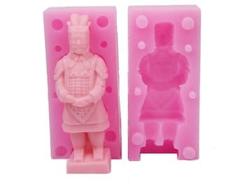 3D Terracotta Warrior Silicone Mold: Candle, Soap, Resin Casting