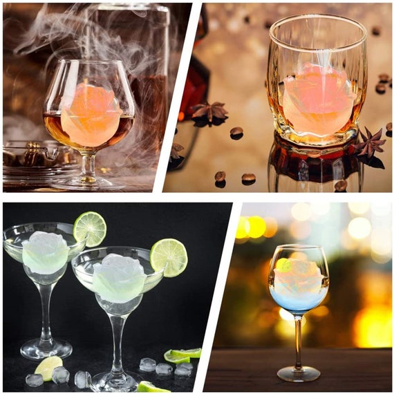4 PCS Whiskey Ice Ball Mold - 2.5 Inch Large Round Ice Cube Mold, Easy  Release Silicone Ice Cube Tray with Lid Ice Ball Maker for Cocktails,  Bourbon 