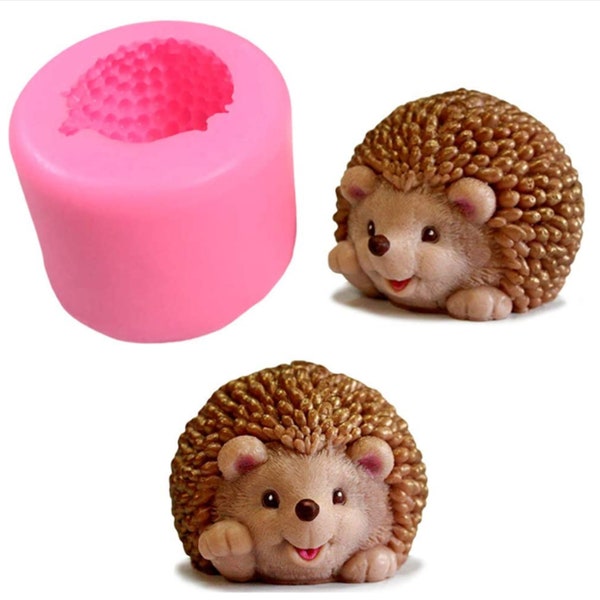 3D Cute Hedgehog Soap Mold Craft Art Silicone Soap Mold DIY Handmade Candle Mold Chocolate Plaster of Paris Mould