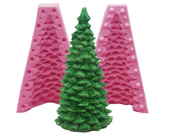 3D Christmas Tree Silicone Candle Mold for Candle Making, Xmas Pine Tree Silicone Soap Molds DIY Cake Decorating Candle Making Supplies