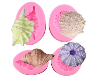 Silikonform Muschel: Seestern, Muschel, Muschel, Muschel, Kuchendekoration, Schokolade, Süßigkeiten, Resin, Basteln