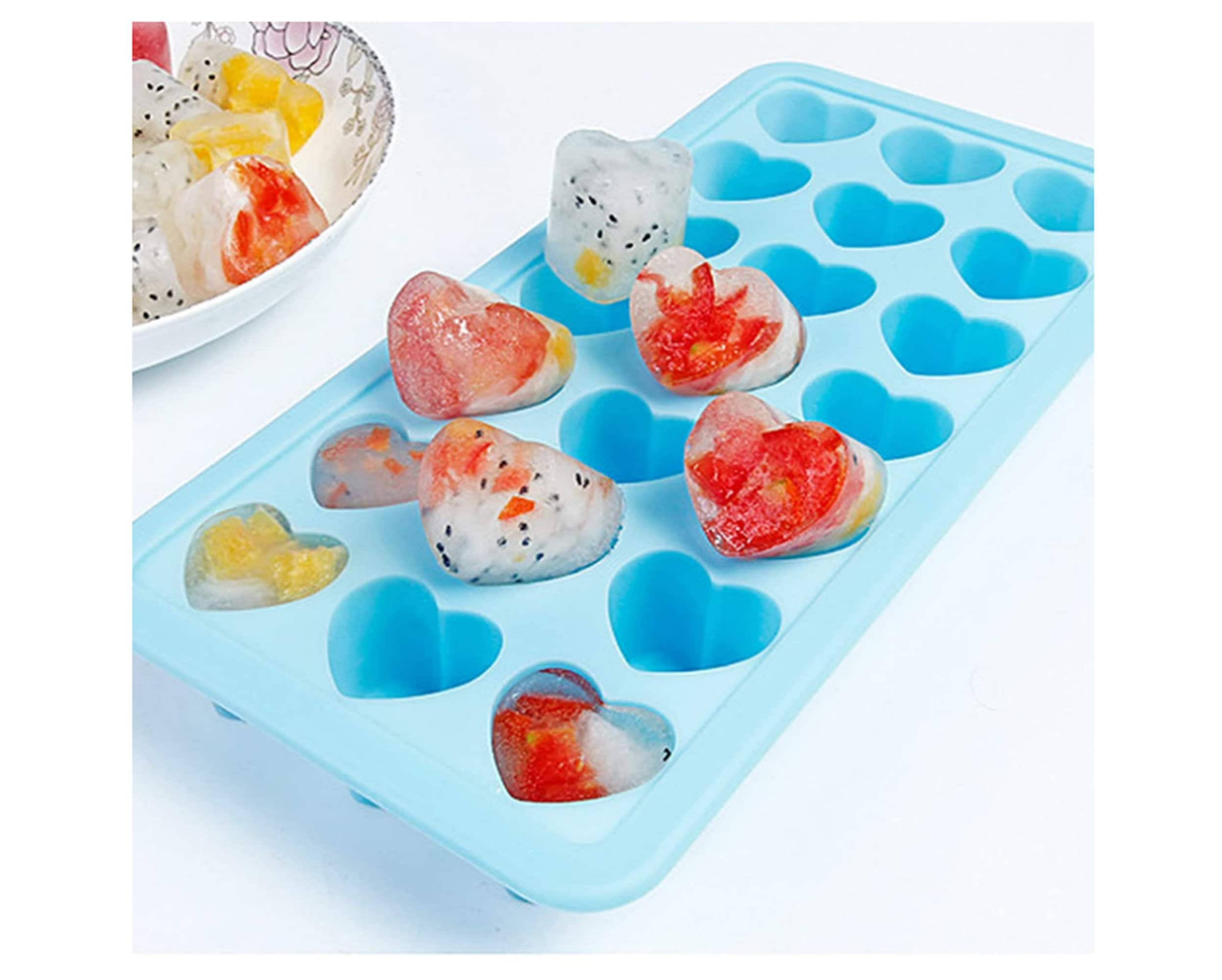 Heart Shaped Ice Cube Trays with Lid, Silicone Heart Mold, Easy Releas —  CHIMIYA