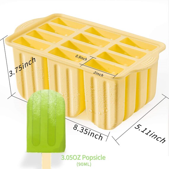 Popsicles Molds, 12 Cavities Silicone Popsicle Molds for Kids Adults Food  Grade Popsicle Maker Molds BPA-Free Ice Pop Mold Homemade Ice Pop Maker  with Popsicle Sticks, Popsicle Bags, Cleaning Brush 