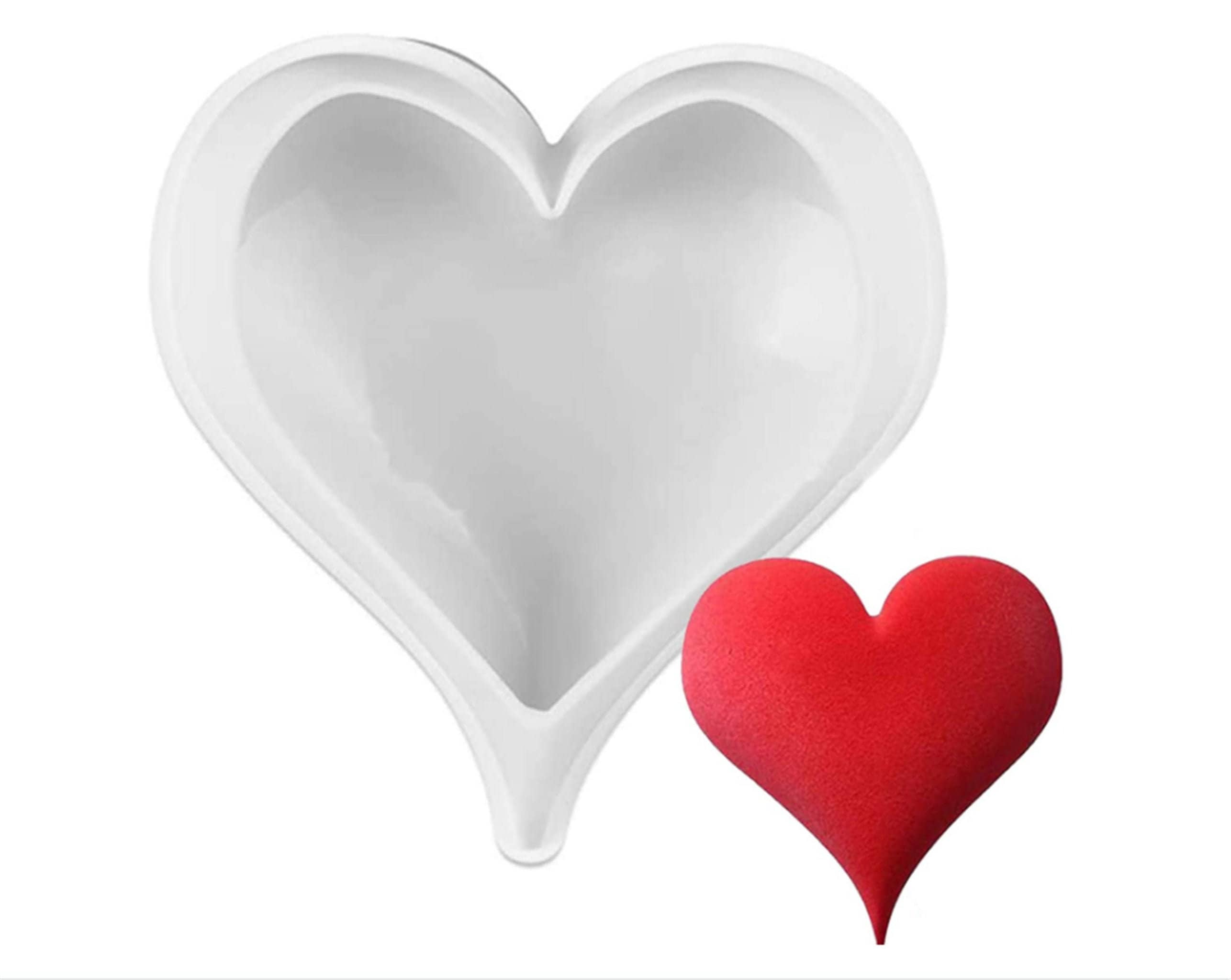  FineInno 2pcs 3D Heart Resin Mold, Grids Love Heart