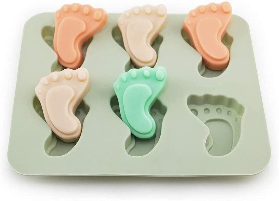 Baby Footprint Molds Foot Step Silicone Fondant Molds for Baby Etsy