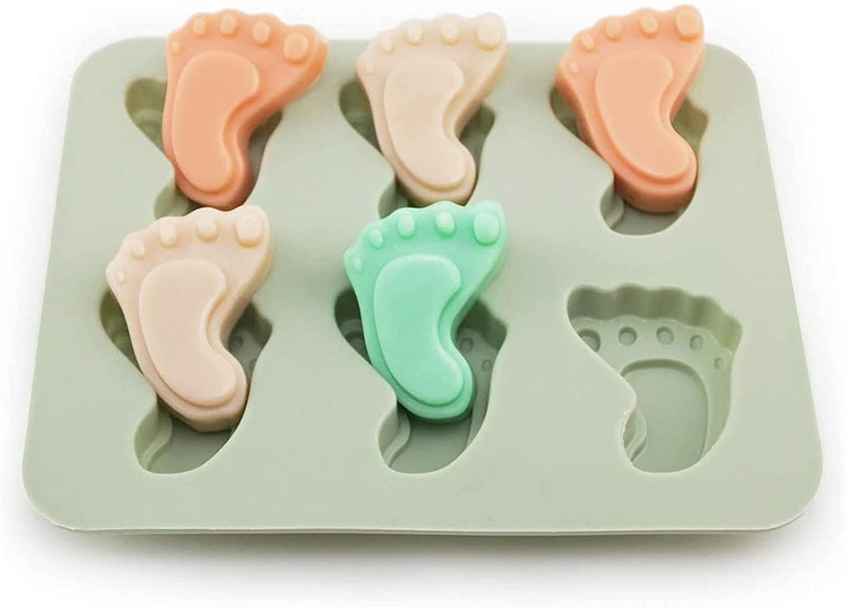Baby Footprint Molds Foot Step Silicone Fondant Molds for Baby Etsy