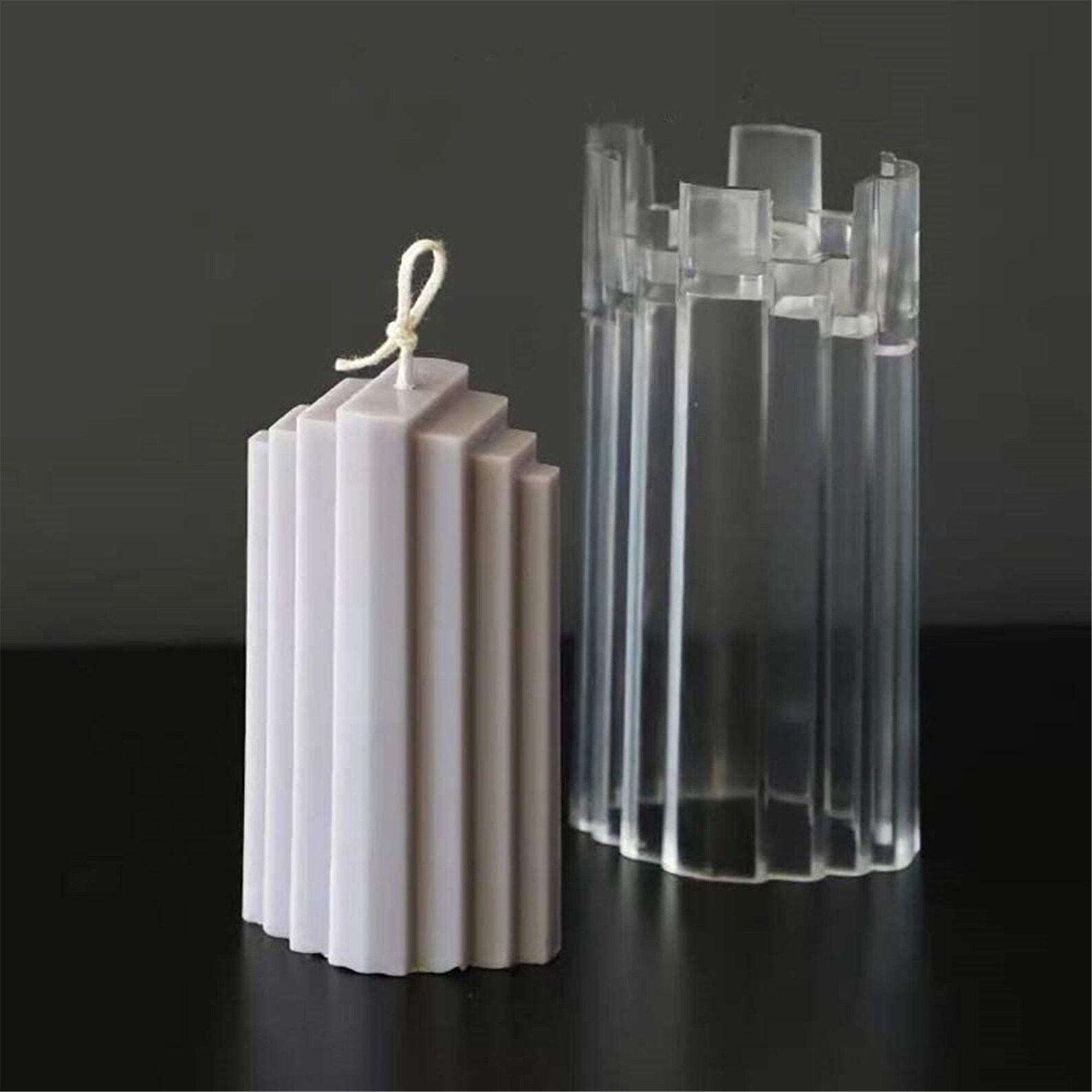 Plastic Candle Molds Stripe Mold Pillar Candle Molds Cylinder Etsy