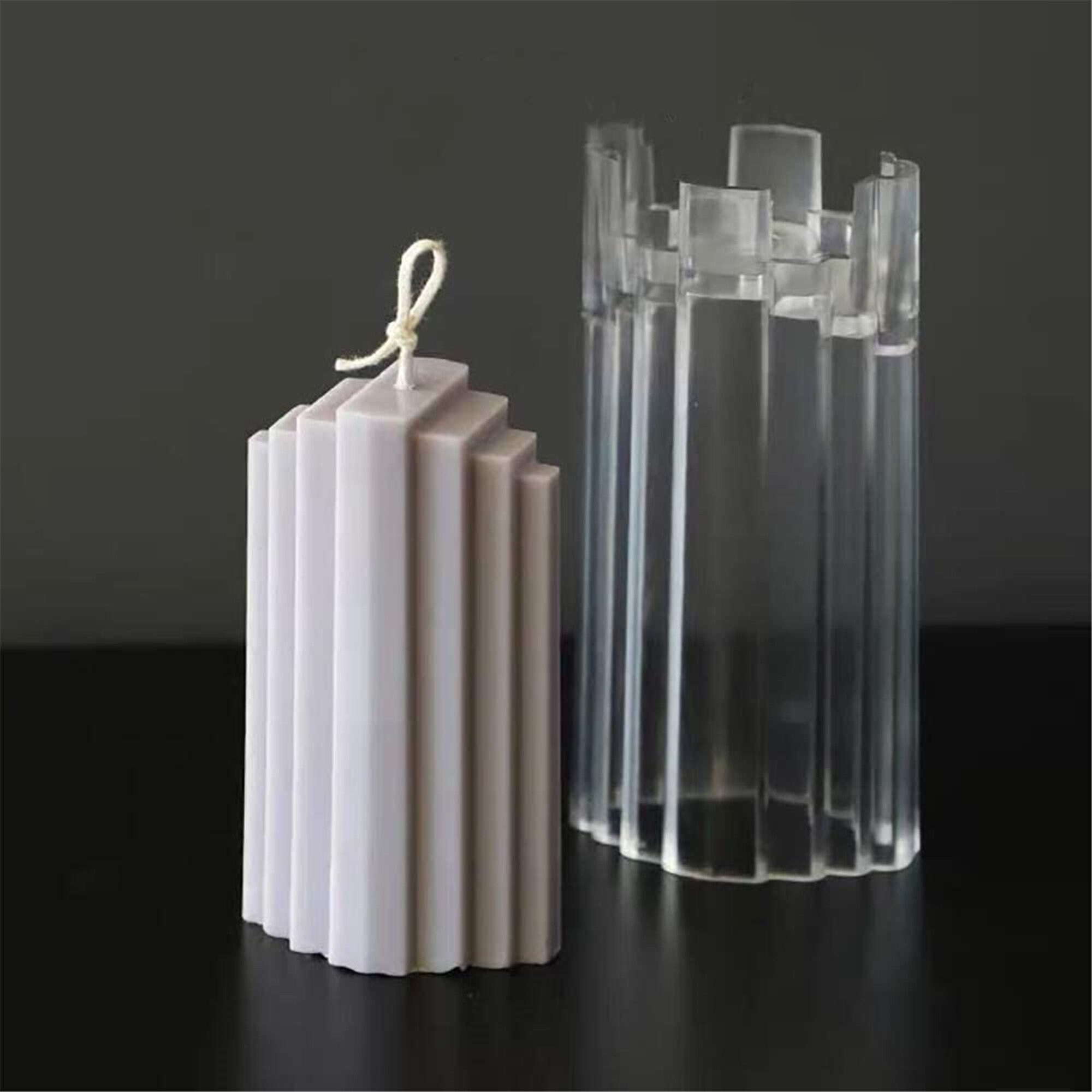 Plastic Candle Molds Stripe Mold Pillar Candle Molds Cylinder Etsy