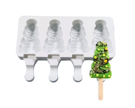 Popsicle Molds Reusable Christmas Tree Ice Pop Molds Trays 4 Slots Easy  Release Popsicle Shaper Cake Pops Mold With 50 Wooden Sticks -  Israel