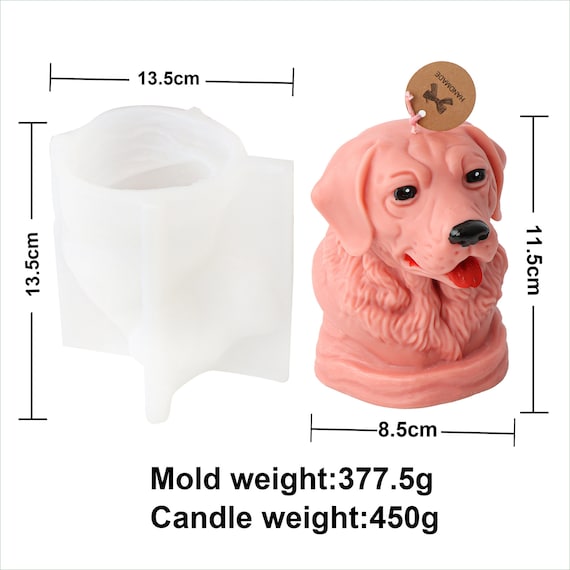 Moule en silicone chien mignon aux longues oreilles et langue dégagée pour la fa