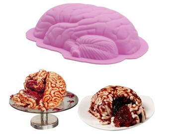 Large Human Zombie Brain Mold for Cake Candy Christmas cake mould Used to make ice cubes, puddings, chocolates and cakes mold