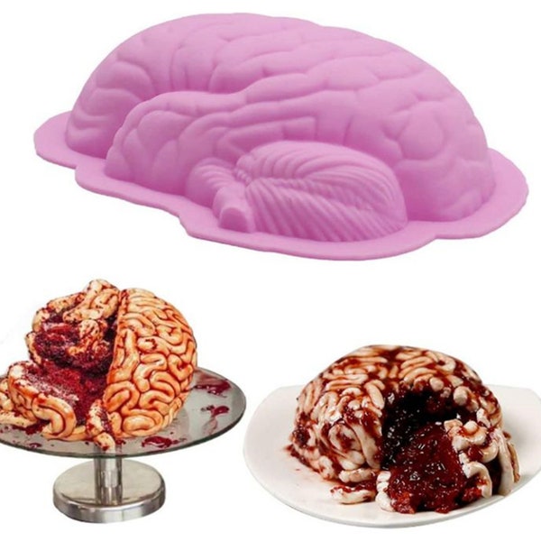 Large Human Zombie Brain Mold for Cake Candy Christmas cake mould Used to make ice cubes, puddings, chocolates and cakes mold