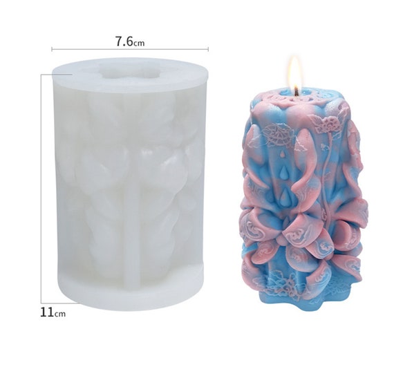 Moldes de silicona para velas, molde único de resina de silicona para pilar  aromaterapia, velas, jabón, cera de jabón, molde de fundición epoxi para
