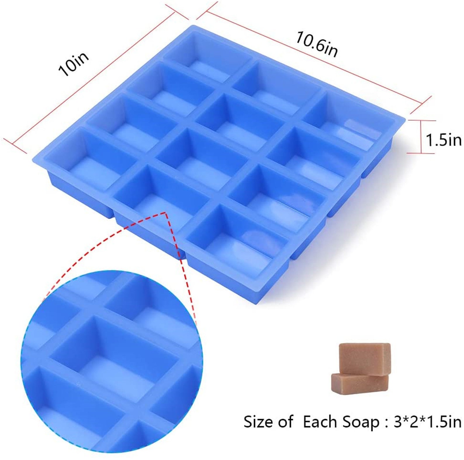Rectangle Silicone Soap Mold12 Bar Soap Mold for Soap Making Etsy