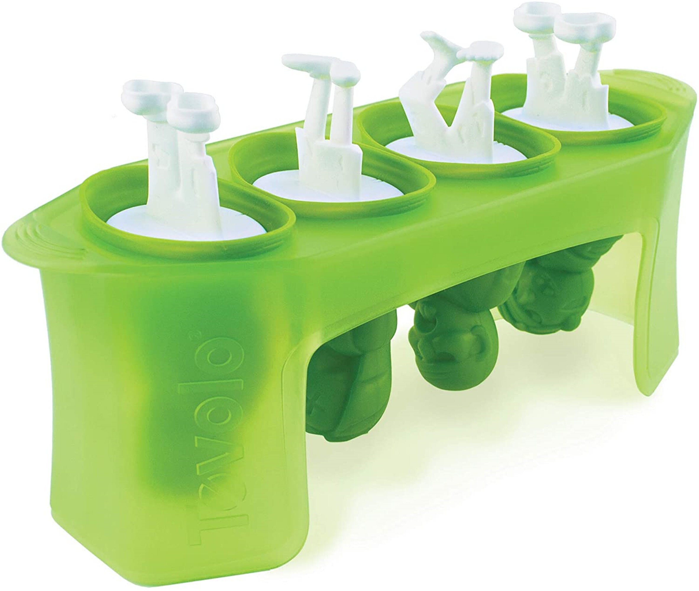 Zombie Ice Pop Molds – Silicone Popsicle Molds With Sticks, Set Of 4 – Halloween & Summer Fun
