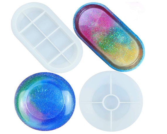 2PCS Silicone Resin Molds Jewelry Soap Dish Resin Molds Epoxy 