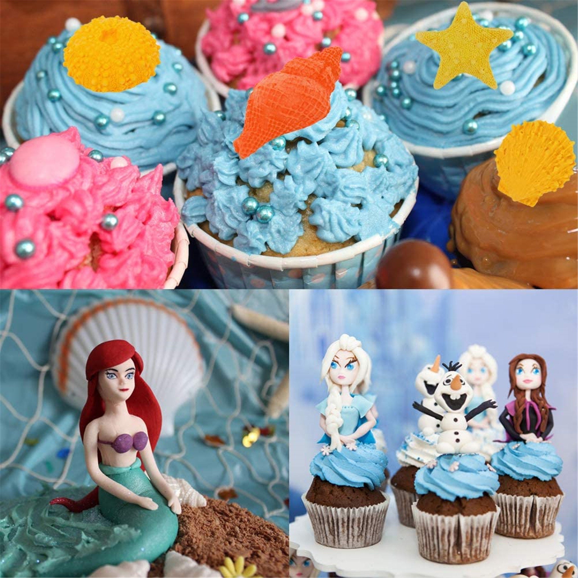Muschel & Seestern Backformen Aus Silikon - 4er Set Für Kuchen, Schokolade, Fondant & DIY