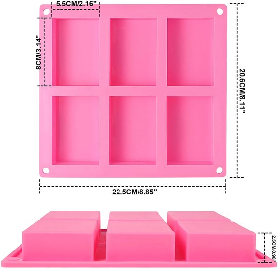 Rectangle Silicone Soap Cavities Molds, DIY Handmade Soap Making