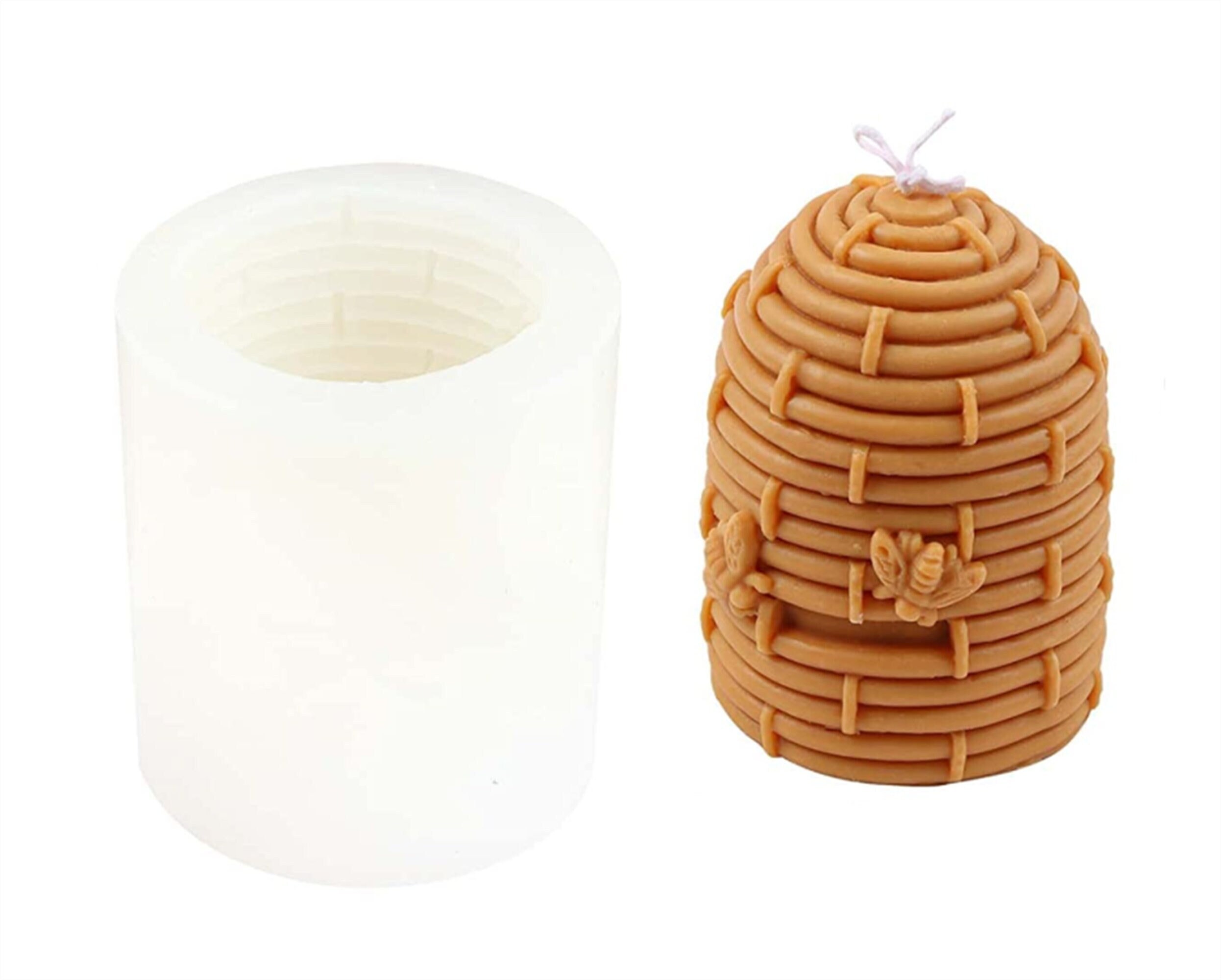 Taloyer Silicone Honeycomb Candle Mold, 3D Homemade Beeswax Candle Mould,  Beehive Silicone Mold for Candle Making Supplies