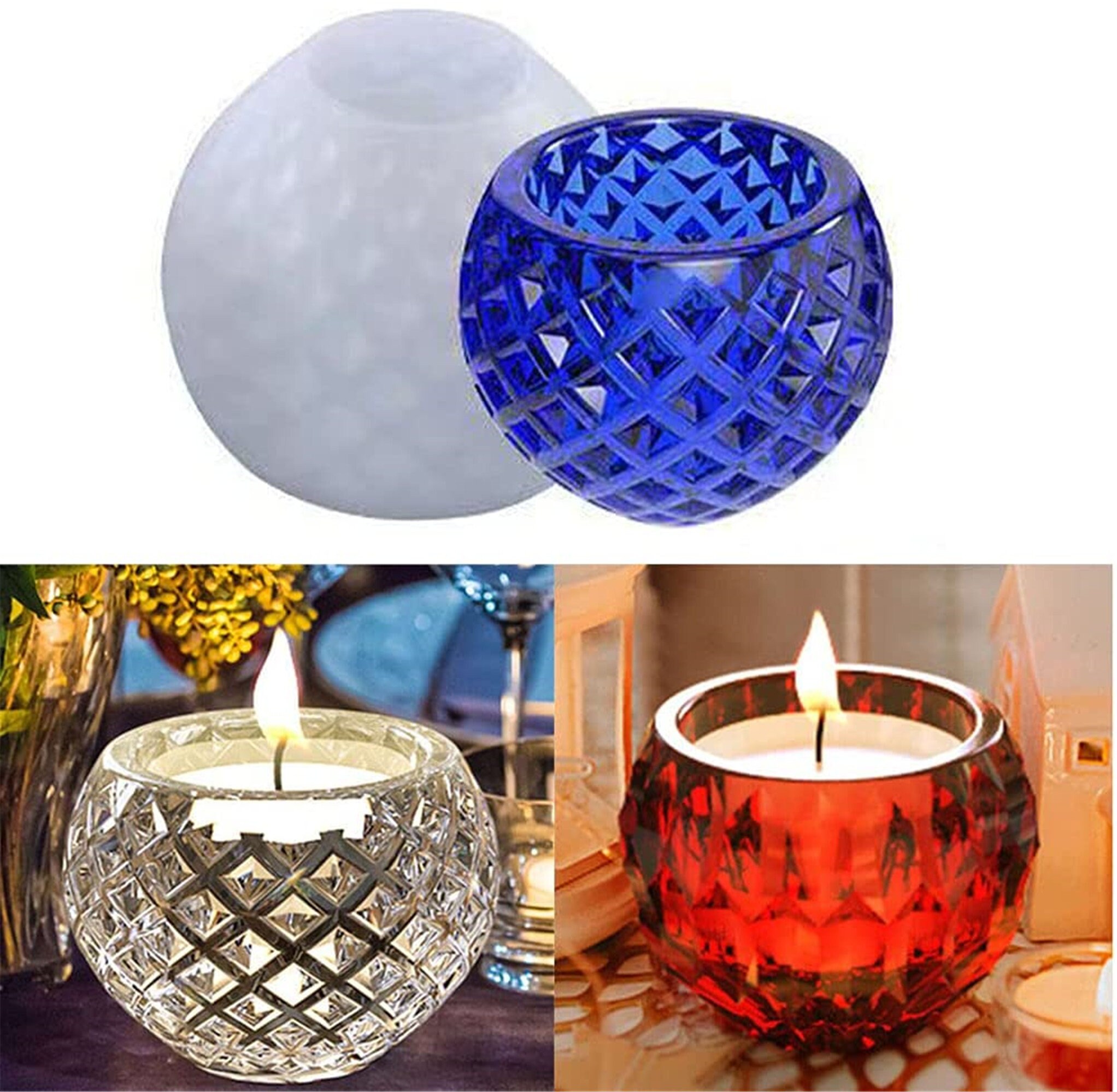 Candles Holders Resin Moldsilicone Candlestick for Epoxy Etsy UK