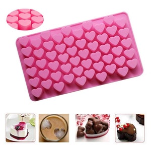 Silicone Mini Heart Shape Baking Mold Heart Mold Ice Cube Chocolate Mold Jelly Candy Muffins Valentine Chocolate DIY Soap