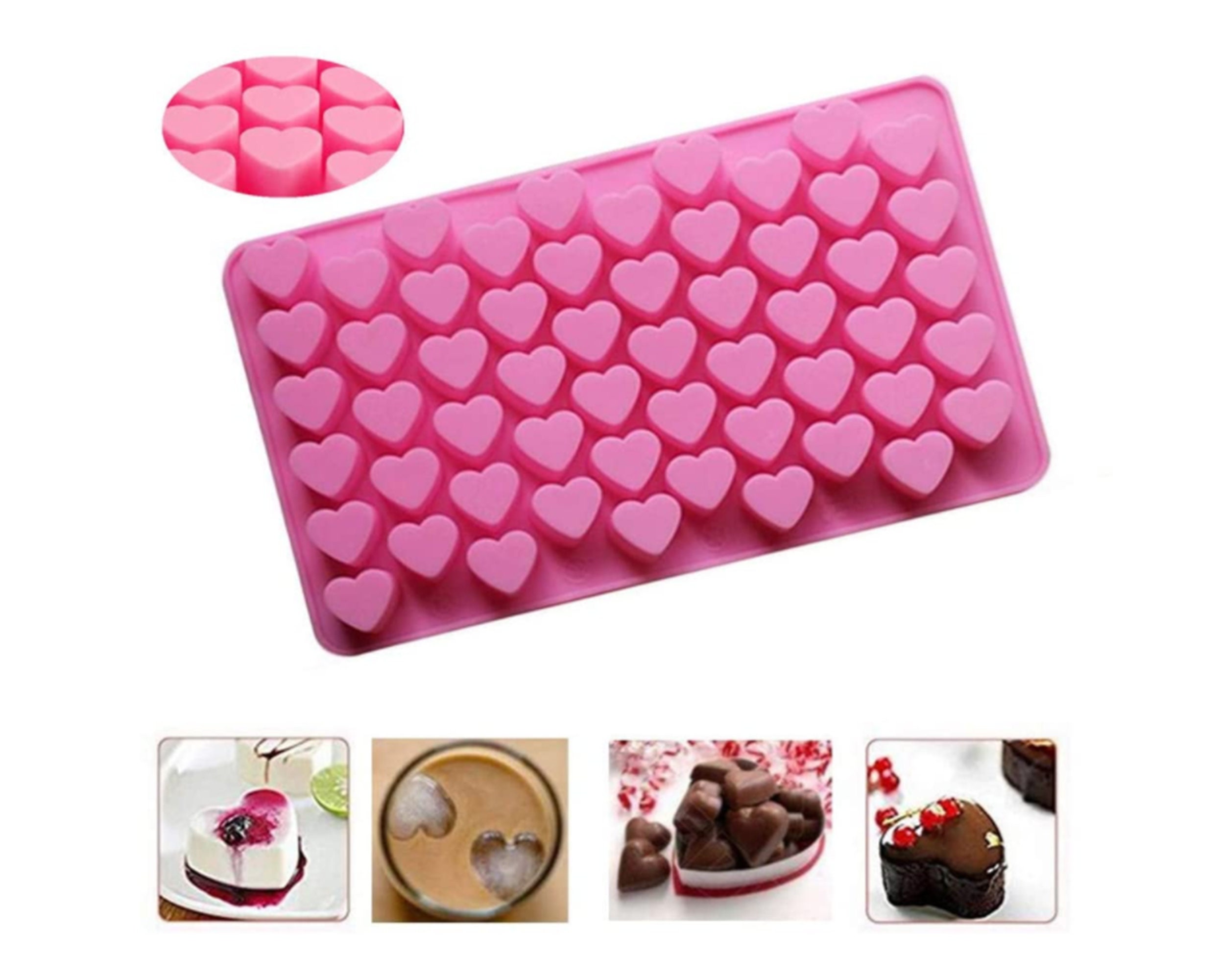 2 Pieces Valentines Day Mold Heart Shape Candy Oreo Molds Silicone Mini  Heart Candy Mold Love Valentine Silicone Mold Pink Heart Shaped Ice Cube  Trays