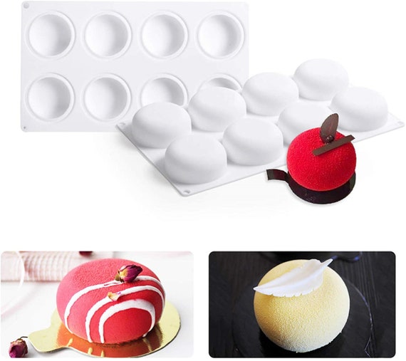 Moule à gâteau en silicone pour la cuisson, 8 trous en pierre 3D de forme  ronde en forme de gâteau en mousse de silicone, moule antiadhésif pour  bonbons, chocolat, gelée -  France