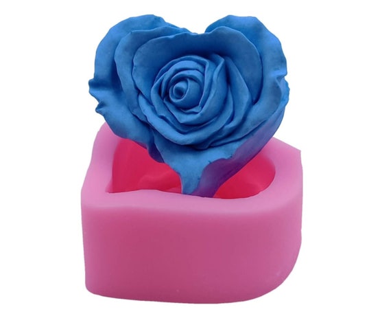 Heart Candle Mold, Rose Mold, Love Rose Candle Mold, Handmade Soap