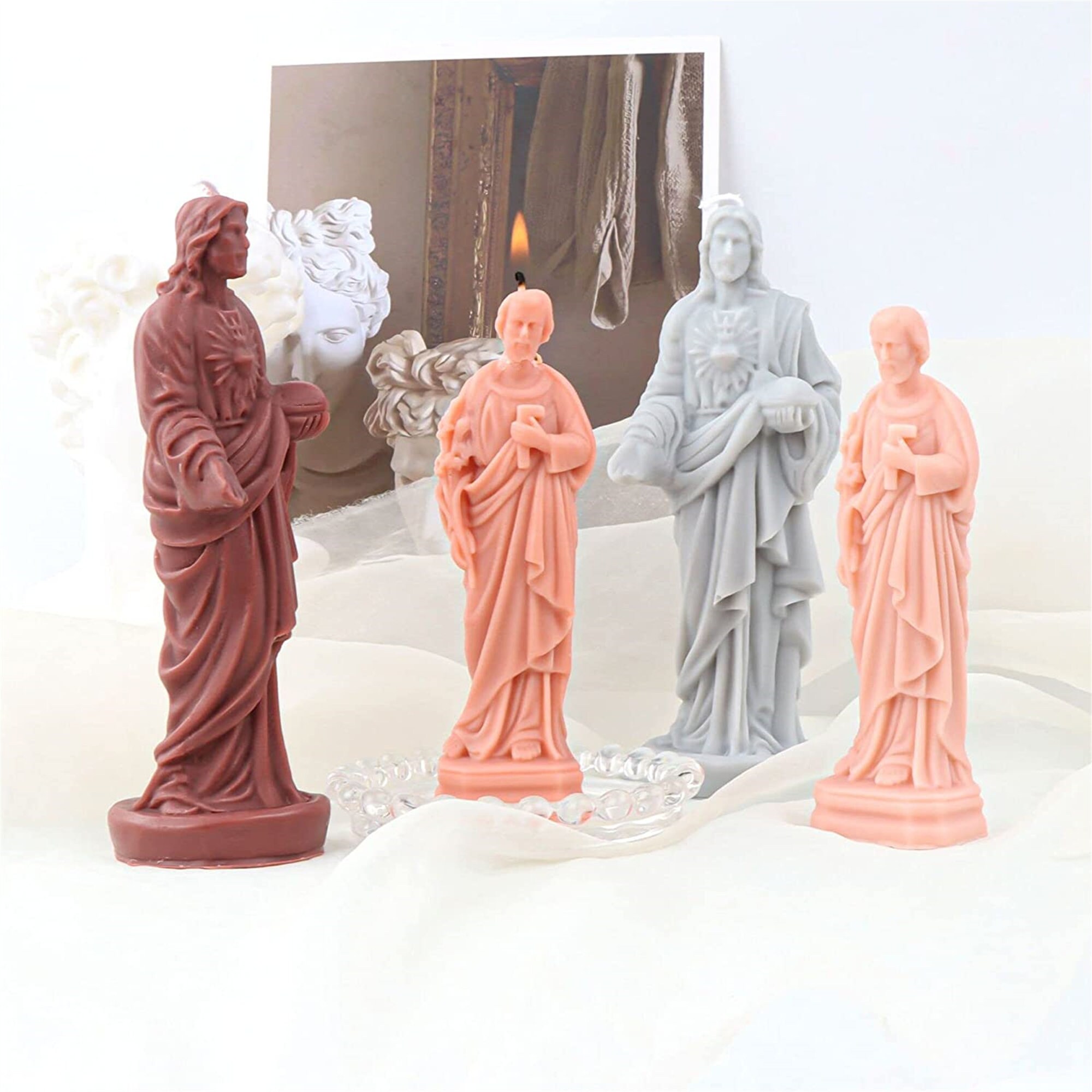 3D Jesus Statue Silicone Mold DIY Candle Making Aromatherapy Candle Molds  Decor