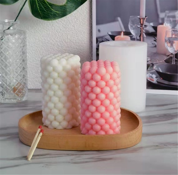 Candle Molds, Pillar Candle Molds Silicone, Bubble Candle Molds for Candle  Making, DIY Aromatherapy Candles, Wax, Soaps, Polymer Clay 