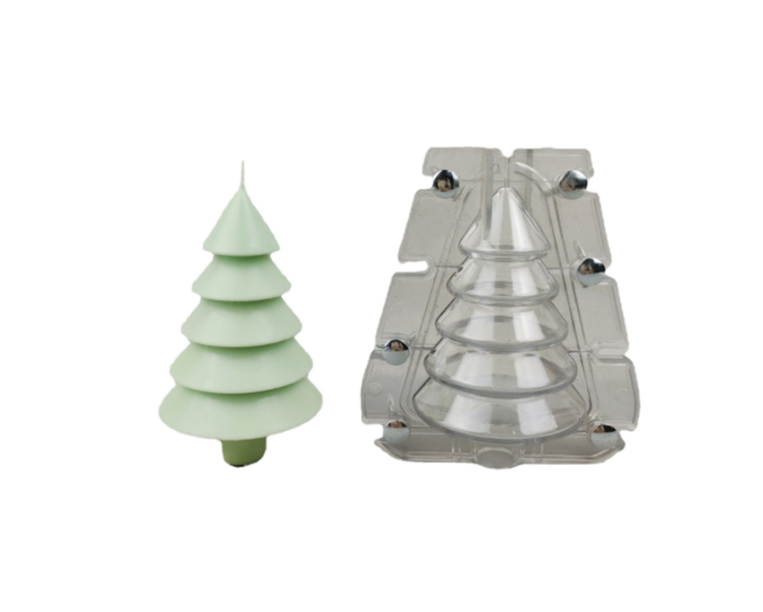 JINGTOPS Silikonformen Für Weihnachtsbaum-Kerzen – 2 Stück, DIY Gießformen Für Kerzen, Harz & Gips