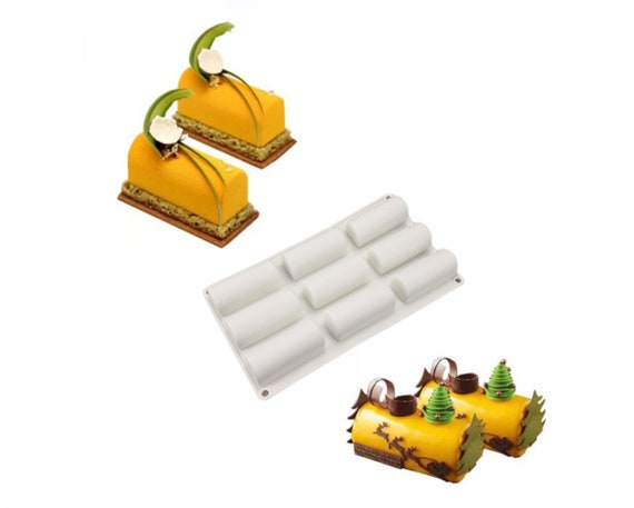 9 Cavities Log Mold Cake Roll Pan Chocolate Mold Silicone Cake