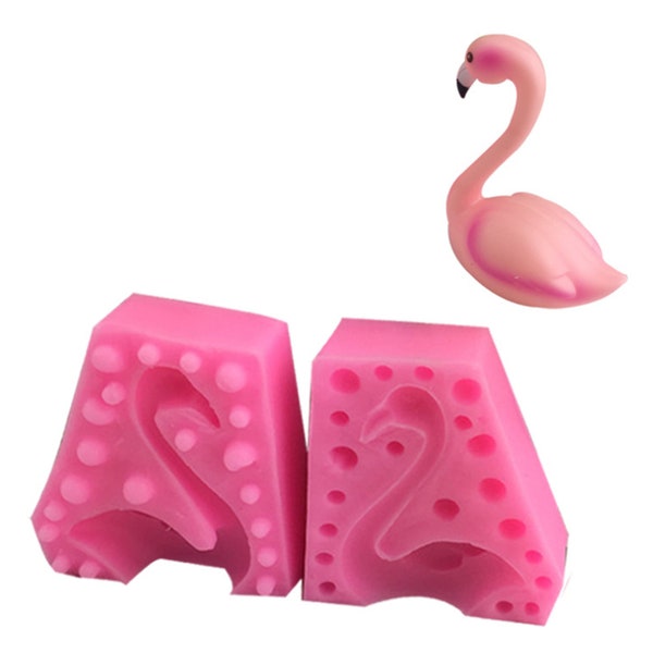 3D Flamingo Silicone Fondant Mold, Flamingo Soap Candle Crayon Wax Melts Molds, Flamingo Chocolate Candy Mold for Cake Topper Decorating