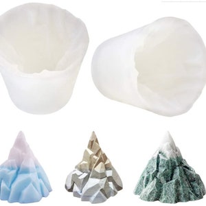 Snow Mountain Resin Silicone Molds Epoxy Resin Casting Mold for DIY Craft Aromatherapy Candle Tool Snow Mountain Cake Jewelry  (2 Pack)