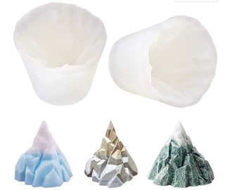 Snow Mountain Resin Silicone Molds Epoxy Resin Casting Mold for DIY Craft Aromatherapy Candle Tool Snow Mountain Cake Jewelry  (2 Pack)