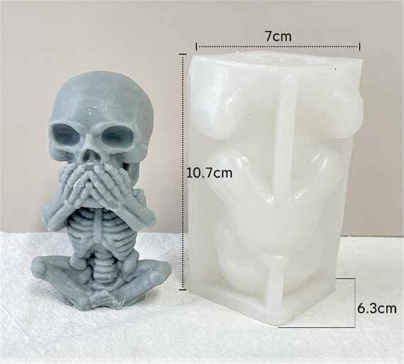 3D Skull Candle Soap Mold, Candle Molds for Candle Making, Skull Resin  Molds Silicone, DIY Skeleton Casting Mold Chocolate, Soap, Candy 