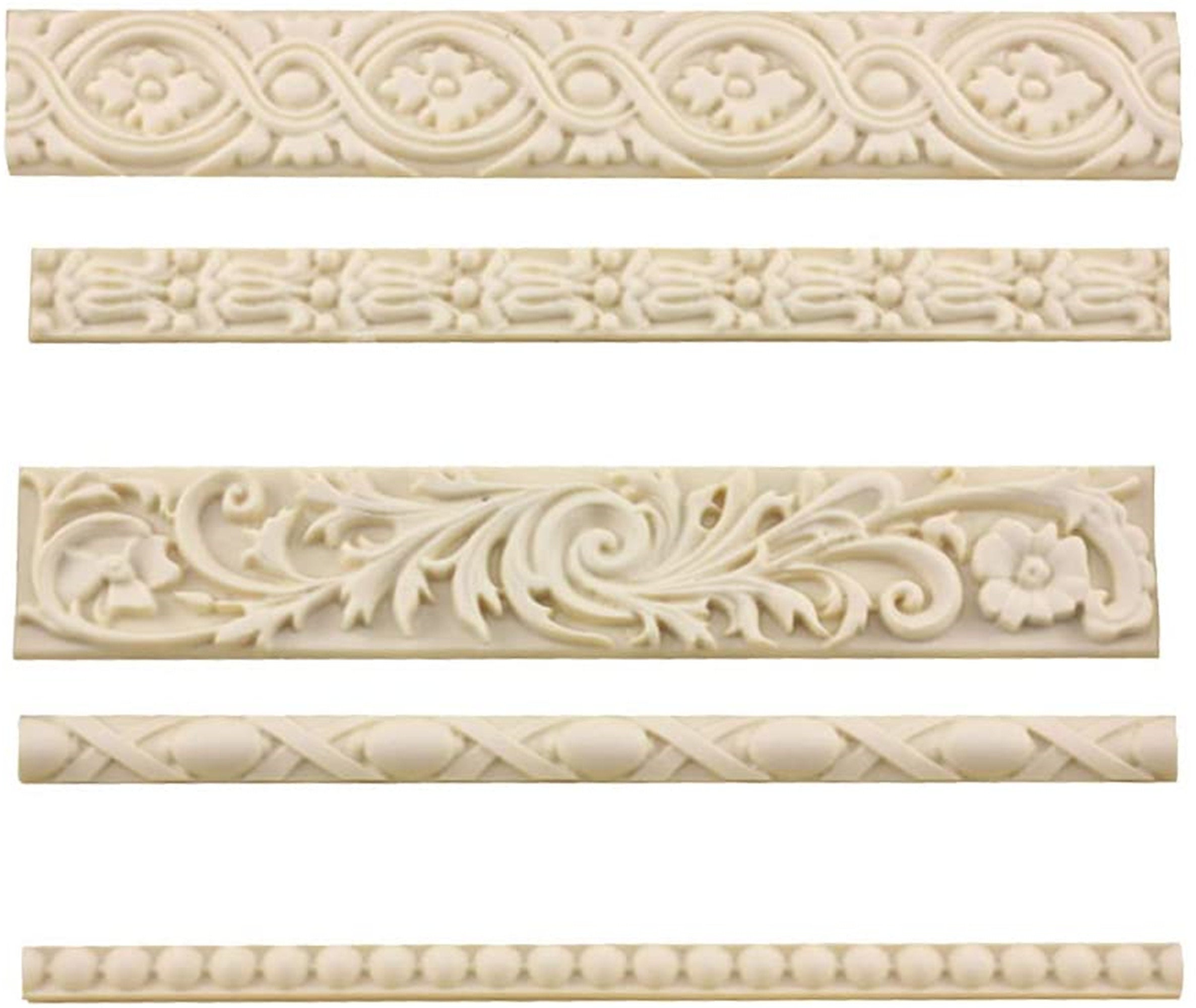 MYPRACS Set di 6 stampi in silicone barocco per cioccolato fondente per decorare torte, pasta di gomma, cupcake, caramelle, cioccolato, argilla polimerica