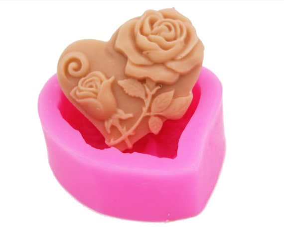Heart Candle Mold Rose Flower Silicone Mold For Soap Candle Making