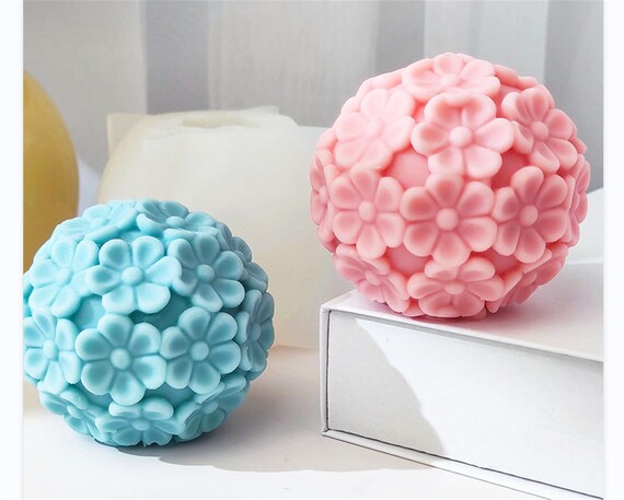 3D Candle Silicone Mold Rose Flower Ball Lotus Candle Mold DIY Candle  Making Too