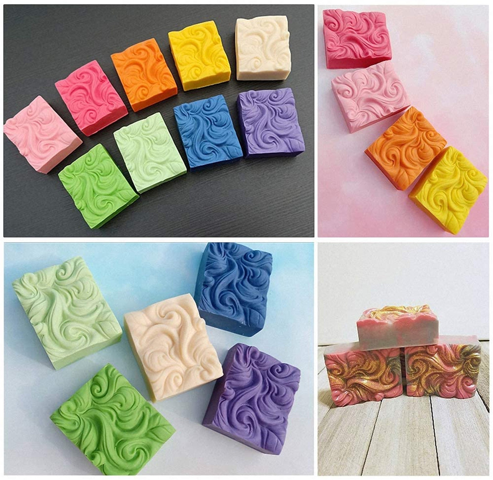 4cavity Ocean Wave Soap Mold Sea Wave Silicone Cake Baking Etsy