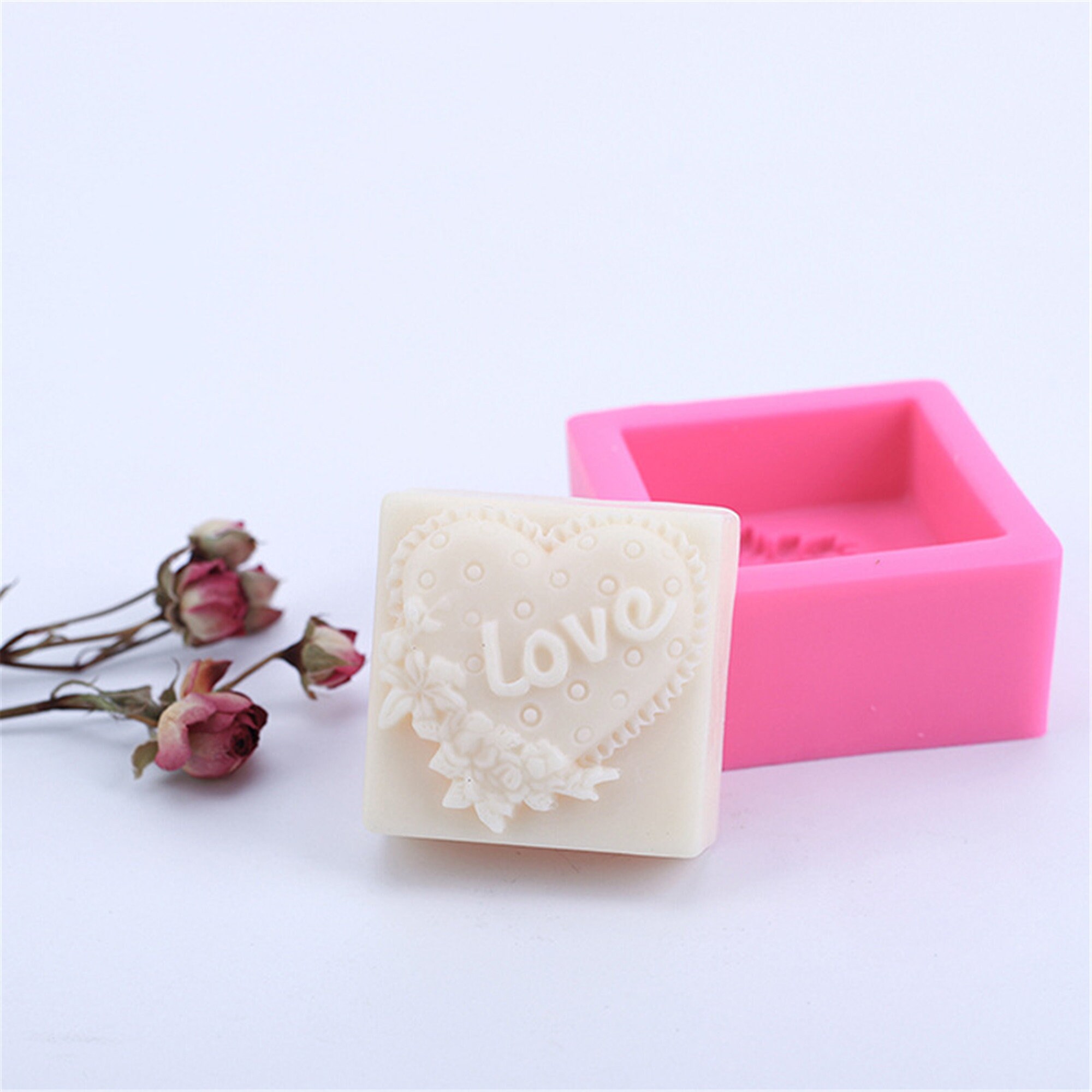 Silicone Soap Molds, METLUCK 4 PCS Heart Silicone Ghana
