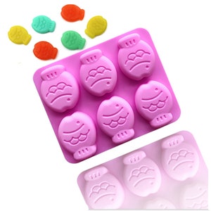 Fish Shaped Silicone Molds for Chocolate Candy Gummy Fondant Gelatin Jello Jelly Baking Cake Soap Crayons Wax Melt Plaster Ice Cube Tray