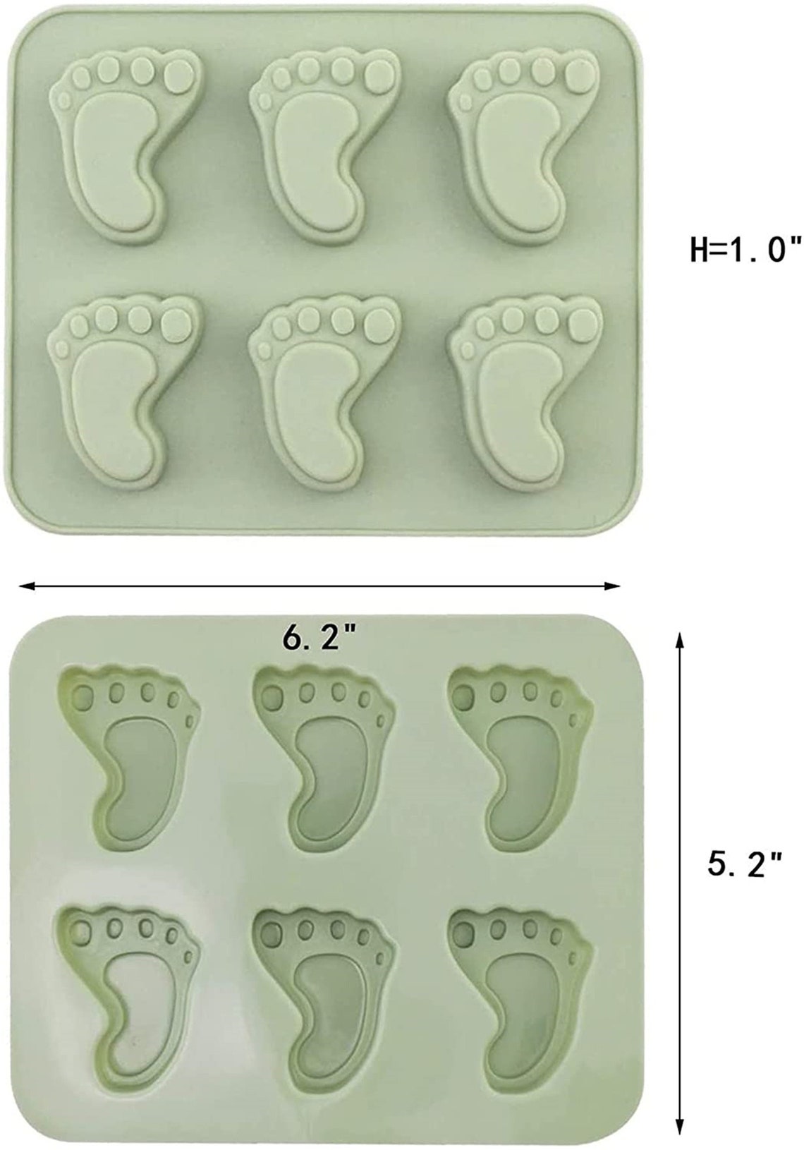 Baby Footprint Molds Foot Step Silicone Fondant Molds for Baby Etsy