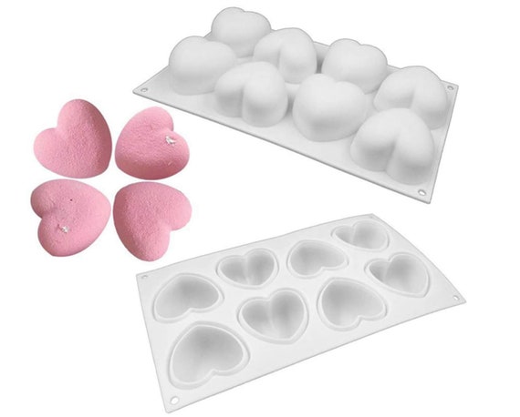 Heart Silicone Molds Peach Shape -2Pack 6 Cavities Non-stick