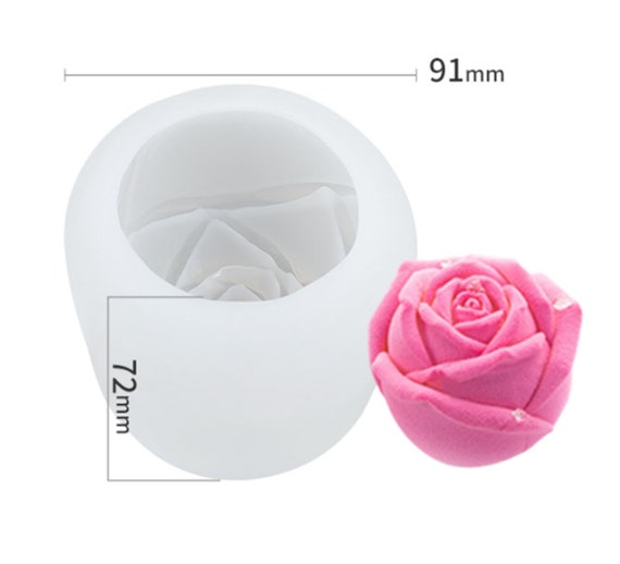3D Mini Rose Candle Mold Silicone Flower Resin Silicone Molds Small Rose  Flower Chocolate Candy Fondant